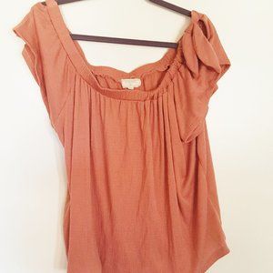 NO COMMENT Women's Top 2X Dusty Rose Elastic